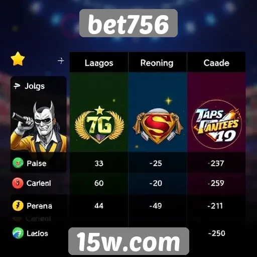 Comparação entre jogos disponíveis no bet756